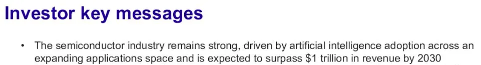 ASML Q4 2024 Investor Key Messages - semiconductor industry expected to surpass $1 trillion by 2030